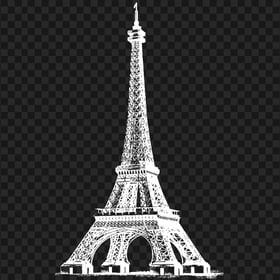 Paris Tower White Sketch Silhouette PNG Image
