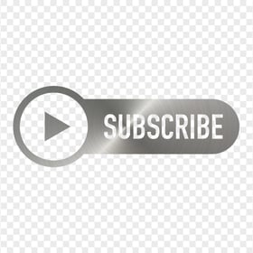 HD Grey Silver Metal Youtube Subscribe Button Logo PNG