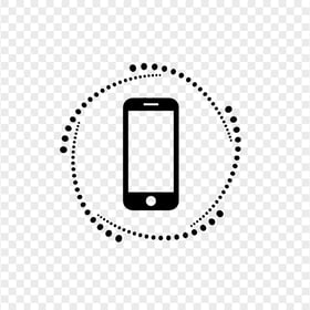 HD Black Phone Outline Logo Transparent PNG