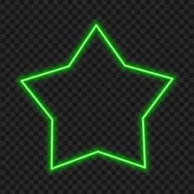 HD Glowing Green Neon Star Transparent PNG
