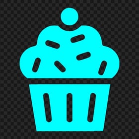Blue Turquoise Cupcake Muffin Silhouette Icon PNG