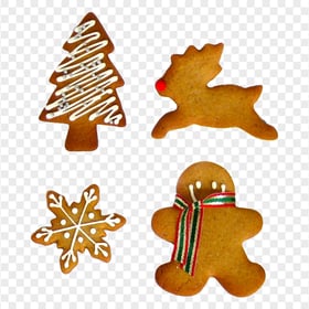 Decorated Gingerbread Cookies Biscuits HD PNG