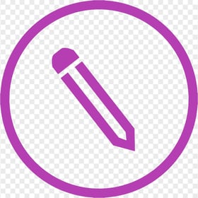 HD Purple Round Pencil Icon Outline PNG