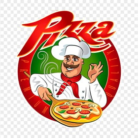 Italian Chef Pizza Logo PNG Image