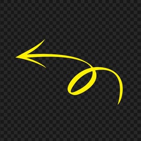 Download Yellow Hand Drawn Doodle Arrow To Left PNG