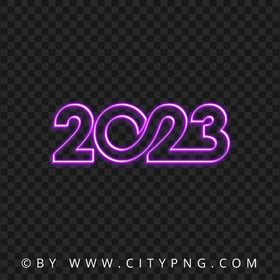 Glowing Neon Purple 2023 Text Logo Numbers PNG IMG
