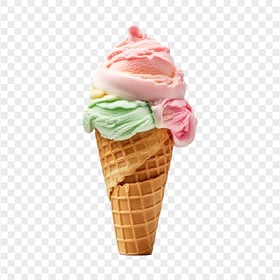 HD Sweet Ice Cream Cone with Mint Strawberry Transparent PNG