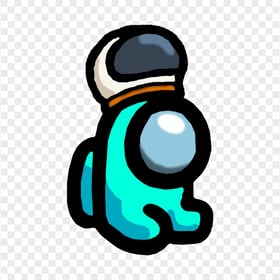 HD Cyan Among Us Mini Crewmate Character Baby Astronaut Helmet PNG