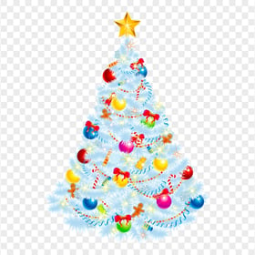 Vector Decorated Snowy Christmas Pine Tree HD PNG