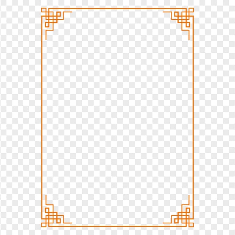 PNG Vertical Orange Chinese Frame