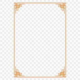 PNG Vertical Orange Chinese Frame
