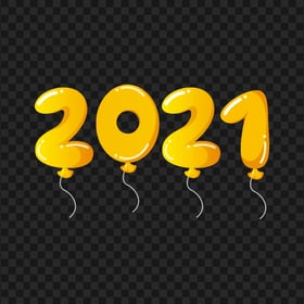 HD Yellow 2021 Clipart Cartoon Flying Text Balloons Logo PNG