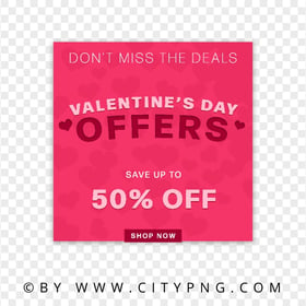 HD Valentine's Day Offers Discount Banner Template PNG