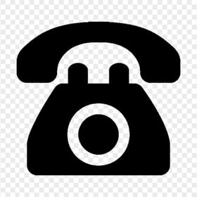Download Black Old Telephone Phone Icon PNG