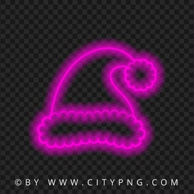 HD Beautiful Pink Neon Christmas Santa Claus Hat PNG