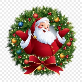 HD Christmas Santa Claus illustration Wreath PNG