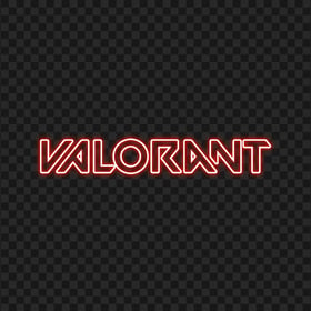 HD Valorant Light Red Neon Text Logo PNG