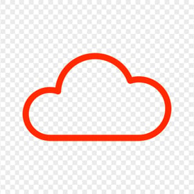Red Outline Cloud Icon