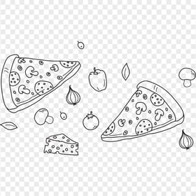 Hand Drawn Pizza Slices with Cheese HD Transparent PNG