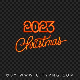 HD Christmas 2023 Neon Sign Logo Transparent PNG