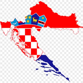 HD Croatia Flag Map Transparent Background