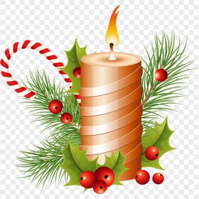 Illustration Of Christmas Pillar Candle FREE PNG