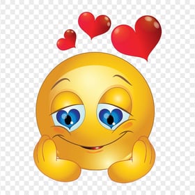 Yellow Emoji In Love HD PNG