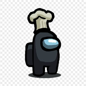 HD Black Among Us Character With Chef Hat On Head PNG