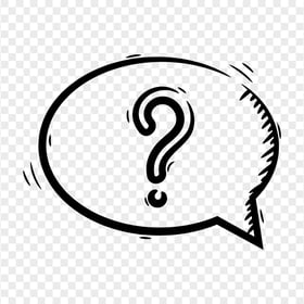 Drawing Black Speech Bubble Question Mark PNG