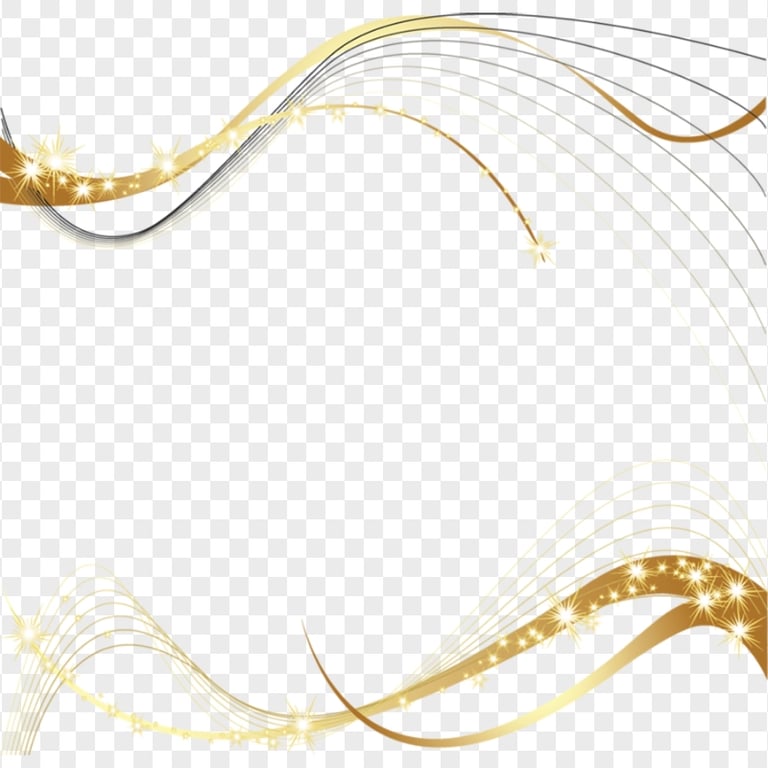 Gold Ribbon Curved Lines Abstract Bright Clipart