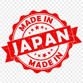Made In Japan Red Round Stamp Sign PNG