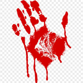 HD Real Red Bloody Hand Print PNG
