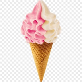 Strawberry And Milk Ice Cream Cone HD PNG
