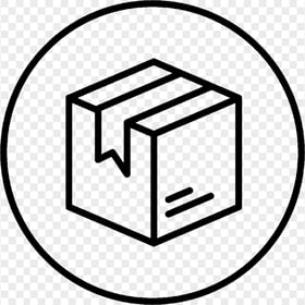 HD Logistics Parcel Black Box Package Round Icon PNG
