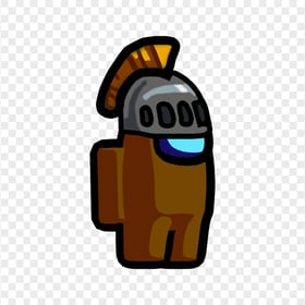 HD Among Us Crewmate Brown Character With Knight Helmet PNG