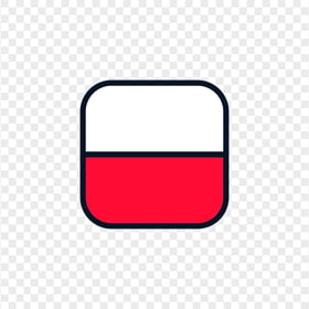 Vector Square Poland POL Flag Icon PNG