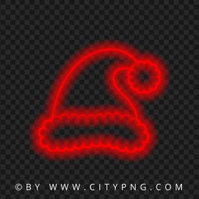 HD Beautiful Red Neon Christmas Santa Claus Hat PNG