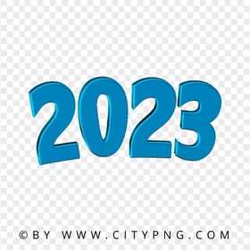 Blue 3D 2023 Text New Year PNG Image