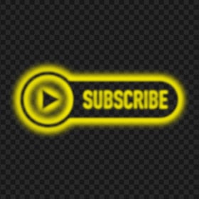 HD Youtube Yellow Neon Subscribe Button Logo PNG