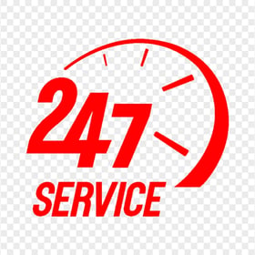 Customer Service Support 24/7 Red Icon Transparent Background