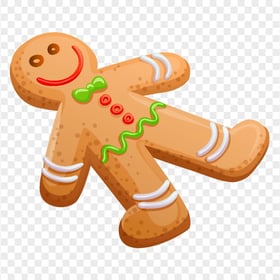 Cartoon Christmas Gingerbread Man Cookie Biscuit PNG