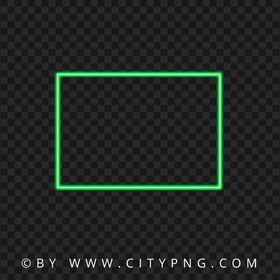 HD Rectangle Neon Green Frame Transparent Background