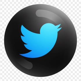 HD Black & Blue Round Twitter Social Media Icon PNG
