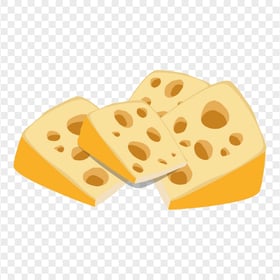 Clipart Cartoon Various Pieces of Swiss Cheese PNG