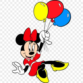 HD Clipart Minnie Holding Balloons PNG