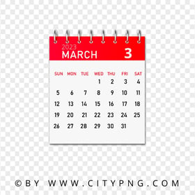 HD March 2023 Graphic Calendar Transparent PNG