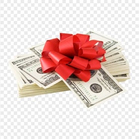 PNG Money Gift With Red Pull Bow