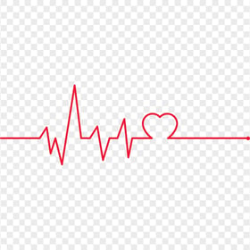 Love ECG Heart Rate Red Line PNG