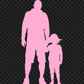 HD Pink Child And Father Silhouette PNG