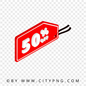 50 Percent Off 3D Red Tag Label Logo FREE PNG